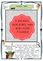 Vorschau - Arbeitsblätter - Zwei Suchsel zur Bibel und biblische Personen (Quiz/ Spiel) - Deckblatt