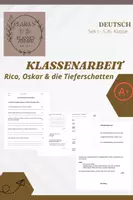 Vorschau - Test - Klassenarbeit zur Lektüre "Rico, Oskar und die Tieferschatten" - Deckblatt
