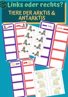 Vorschau - Fördermaterial/Inklusion - Tiere der Arktis und Antarktis: links & rechts - Deckblatt