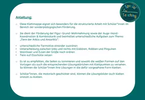 Vorschau - Fördermaterial/Inklusion - Wahrnehmung: Tiere der Arktis & Antarktis - Seite 1