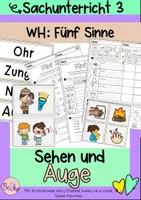 Vorschau - Arbeitsblätter - Wiederholung der fünf Sinne (Auge und Sehen) - Deckblatt