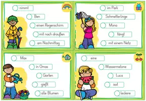 Vorschau - Arbeitsblätter - Frühling Schüttelsätze | Sätze bilden | Deutsch Klasse 2-4 - Seite 3