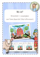 Vorschau - Arbeitsblätter - Materialpaket Bauernhof (Lese-und Rechenspaziergang, Wimmelbild und Arbeitsmappe) - Seite 1
