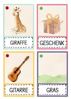 Vorschau - Stationenlernen - Buchstabe G Bildkarten, Alphabetisierung, DaZ, Deutsch - Seite 1