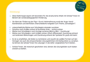 Vorschau - Fördermaterial/Inklusion - Wahrnehmung: Schulbeginn - Seite 1
