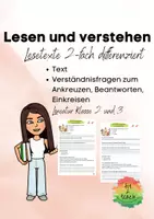 Vorschau - Arbeitsblätter - Leseverstehen - Lesetexte differenziert - Deckblatt