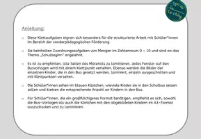 Vorschau - Fördermaterial/Inklusion - Klettaufgaben: Schulbeginn / ZR10 - Seite 1