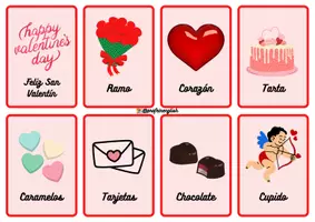 Vista previa - Tarjetas / Manipulativos - ¡Flashcards de San Valentín! - página 2