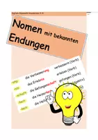 Vorschau - Arbeitsblätter - Nomen mit bekannten Endungen (Wortbausteinen) - Deckblatt