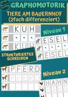 Vorschau - Arbeitsblätter - Graphomotorik - Tiere am Bauernhof (2fach differenziert) - Deckblatt