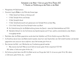 Vorschau - Stundenentwürfe - Gottesbilder - Der gute Hirte - Hinführung zu Psalm 23 - Seite 1