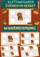 Vorschau - Fördermaterial/Inklusion - Klettaufgaben: Formen im Herbst / Wahrnehmung - Deckblatt