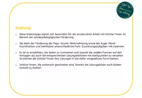 Vorschau - Arbeitsblätter - Klettaufgaben: Laternen & Farben - Wahrnehmung - Seite 1