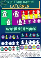 Vorschau - Arbeitsblätter - Klettaufgaben: Laternen & Farben - Wahrnehmung - Deckblatt