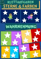 Vorschau - Fördermaterial/Inklusion - Klettaufgaben: Sterne & Farben - Wahrnehmung - Deckblatt