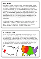 Vorschau - Arbeitsblätter - USA Lernwerkstatt (Deutsch) - Geld, Staaten, Größe, Präsidenten, Film - Seite 1
