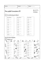 Vorschau - Arbeitsblätter - Das große Einmaleins üben (Reihen 14, 15, 16) - Seite 1