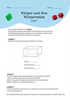 Vorschau - Arbeitsblätter - Expertenpuzzle Eigenschaften Körper & Körpernetze - Deckblatt