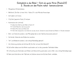 Vorschau - Arbeitsblätter - Gottesbilder - Der gute Hirte - Psalm 23 kennenlernen - Seite 1