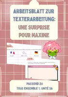 Vorschau - Arbeitsblätter - Texterarbeitung: Une surprise pour Maxime (Tous ensemble 1 - Unité 3A) - Deckblatt