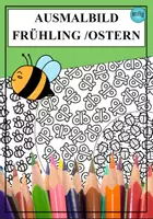 Vorschau - Mal- und Bastelvorlagen - Ausmalbild Frühling Ostern - Deckblatt