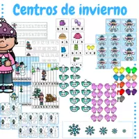 Vista previa - Hojas de trabajo - Centros de invierno - Lengua y mates - Portada