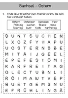 Vorschau - Arbeitsblätter - Suchsel zum Thema Ostern - Seite 1