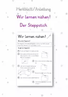 Vorschau - Merkblätter - Anleitung/Merkblatt: Wir lernen nähen! Der Steppstich - Seite 1