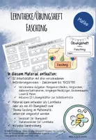 Vorschau - Stationenlernen - Lerntheke/Übungsheft - Anfangsunterricht Mathe Fasching - Deckblatt