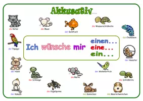 Vorschau - Arbeitsblätter - DaZ/ DaF Grammatik Akkusativ Sprechübung (sich wünschen) unbest.Artikel - Deckblatt