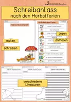 Vorschau - Arbeitsblätter - Schreibanlass: Herbstferien - Deckblatt