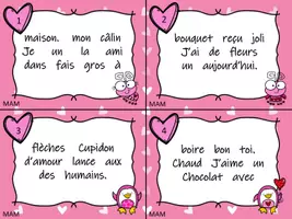 Aperçu - Jeux - Les phrases mélangées sur la Saint-Valentin - Page 1