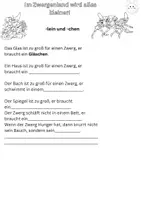 Vorschau - Stundenentwürfe - Diminutiv Übung lein und chen zweite Klasse - Seite 1