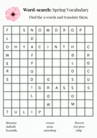 Vorschau - Arbeitsblätter - Word-search English: Spring Vocabulary - Seite 1