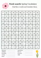 Vorschau - Arbeitsblätter - Word-search English: Spring Vocabulary - Deckblatt