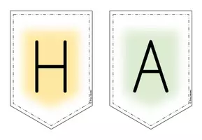 Vorschau - Mal- und Bastelvorlagen - Wimpelkette Hausaufgaben - Seite 1