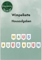 Vorschau - Mal- und Bastelvorlagen - Wimpelkette Hausaufgaben - Deckblatt