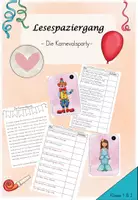 Vorschau - Arbeitsblätter - Lesespaziergang - Die Karnevalsparty (Klasse 1/2) - Deckblatt
