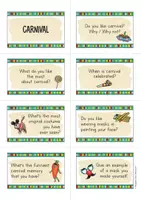 Vista previa - Tarjetas / Manipulativos - Carnival Speaking Cards; tarjetas de conversación (Inglés) - página 2