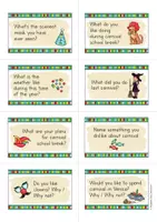 Vista previa - Tarjetas / Manipulativos - Carnival Speaking Cards; tarjetas de conversación (Inglés) - página 3