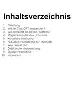 Vorschau - Stundenentwürfe - Was ist ChatGPT? Kann künstliche Intelligenz im Unterricht eingesetzt werden? - Unterrichtseinheit (Chat GPT) - Seite 1