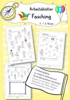 Vorschau - Arbeitsblätter - Arbeitsblätter Fasching Klasse 1 2 fächerübergreifend #faschingbeieduki - Deckblatt