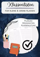 Vorschau - Anderer Materialtyp - Klassenlisten für kleine & große Klassen *** NEU *** - Deckblatt