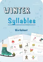 Vista previa - Hojas de trabajo - How Many Syllables? Winter Syllables Worksheets / ¿Cuántas sílabas? Hojas de trabajo de sílabas de invierno - Portada