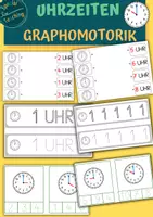 Vorschau - Arbeitsblätter - Uhrzeiten: Graphomotorische Übungen - Deckblatt