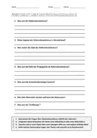 Vorschau - Arbeitsblätter - AB mit Fragen zum Thema "Nationalsozialismus" + Lösungsblatt + Infografik - Deckblatt