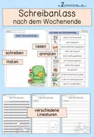 Vorschau - Arbeitsblätter - Schreibanlass: Wochenende - Deckblatt