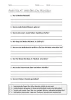 Vorschau - Arbeitsblätter - AB mit Fragen zum Thema "Nelson Mandela" + Lösungsblatt + Mindmap + Infografik - Deckblatt