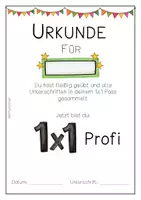 Vorschau - Anderer Materialtyp - Einmaleins-Urkunde - Seite 1