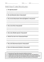 Vorschau - Arbeitsblätter - AB mit Fragen zum Thema "Neuseeland" + Lösungsblatt + Mindmap + Infografik - Deckblatt
